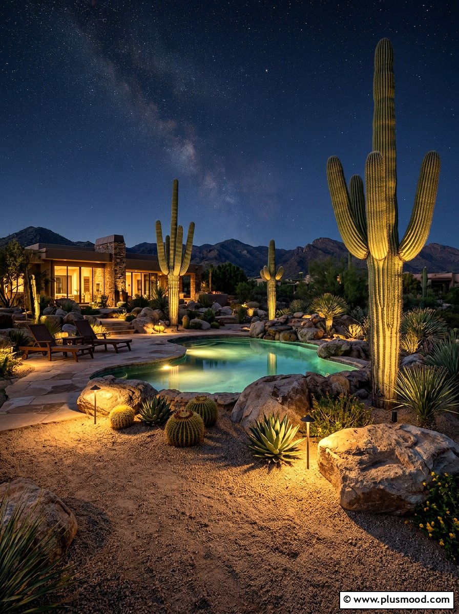 Desert Pool Landscaping - 25 pool landscaping ideas with lighting