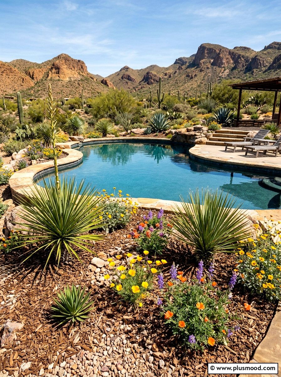 Desert Pool Mulch - 25 pool landscaping ideas with mulch beds
