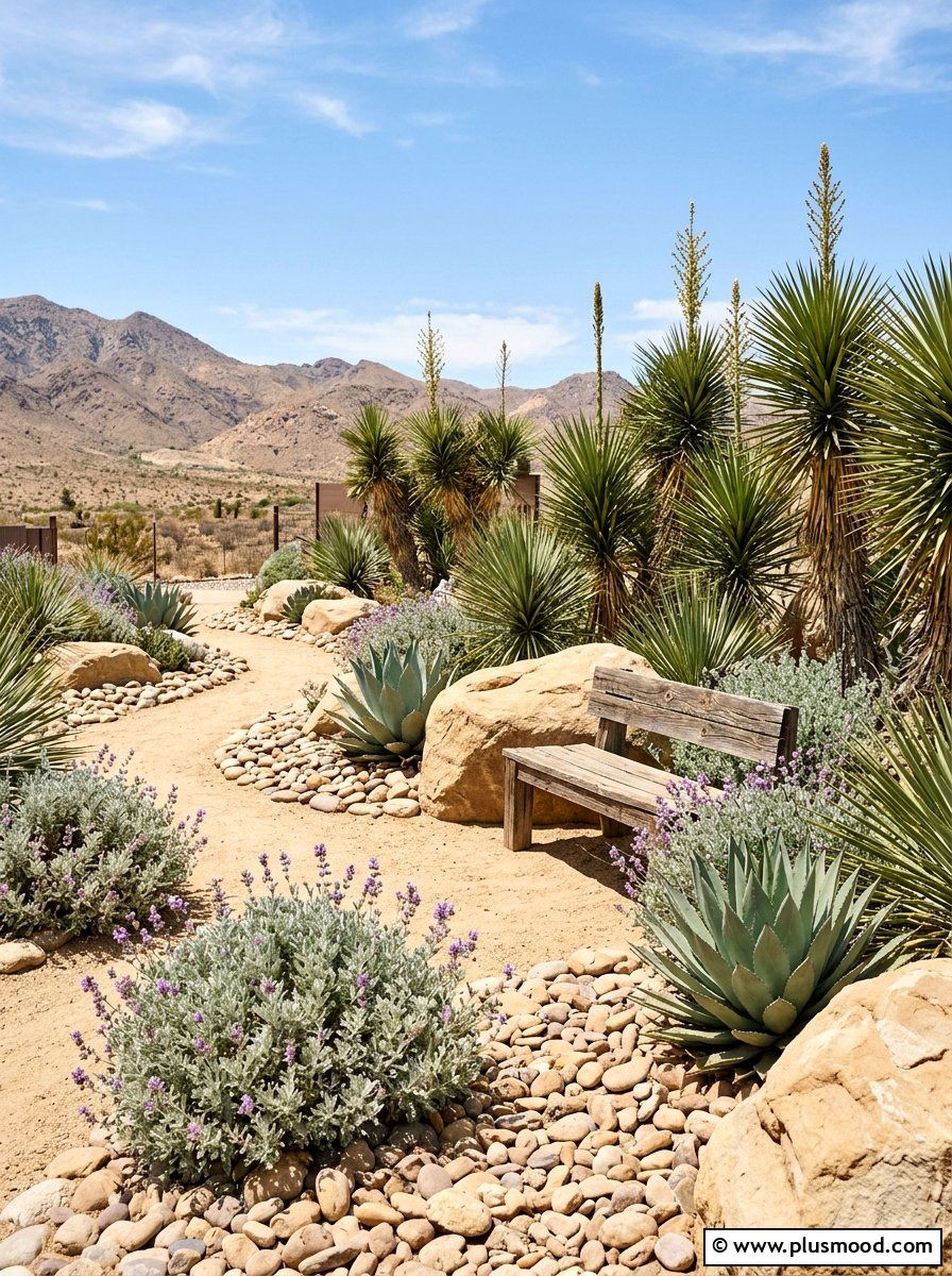Desert Sage And Sand Xeriscape - 25 small backyard ideas with color scheme