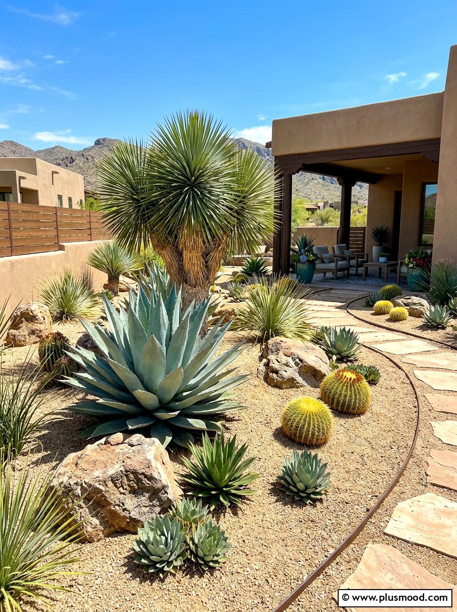 Desert Succulent Landscape - 25 summer succulent planter ideas