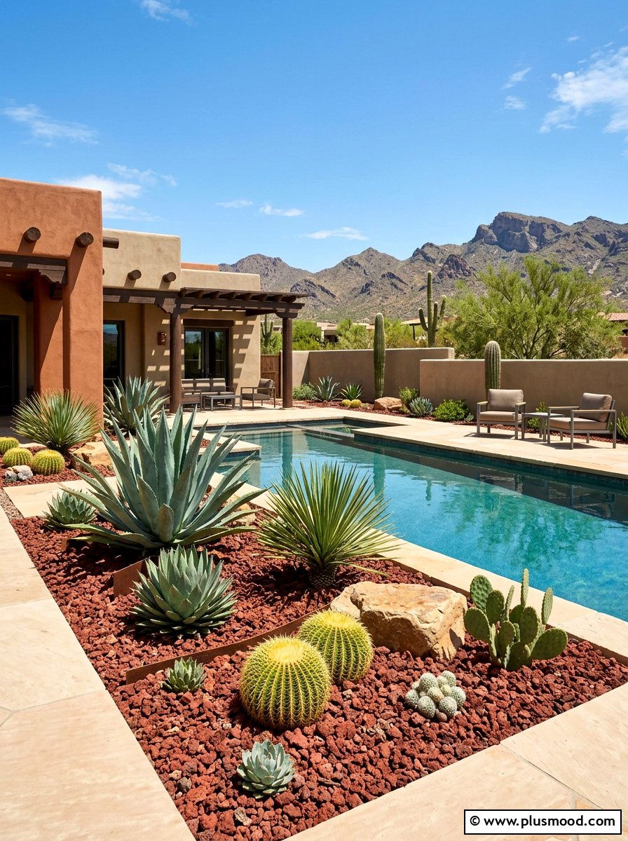 Desert Succulent Pool Garden - 25 pool landscaping ideas for Florida homes