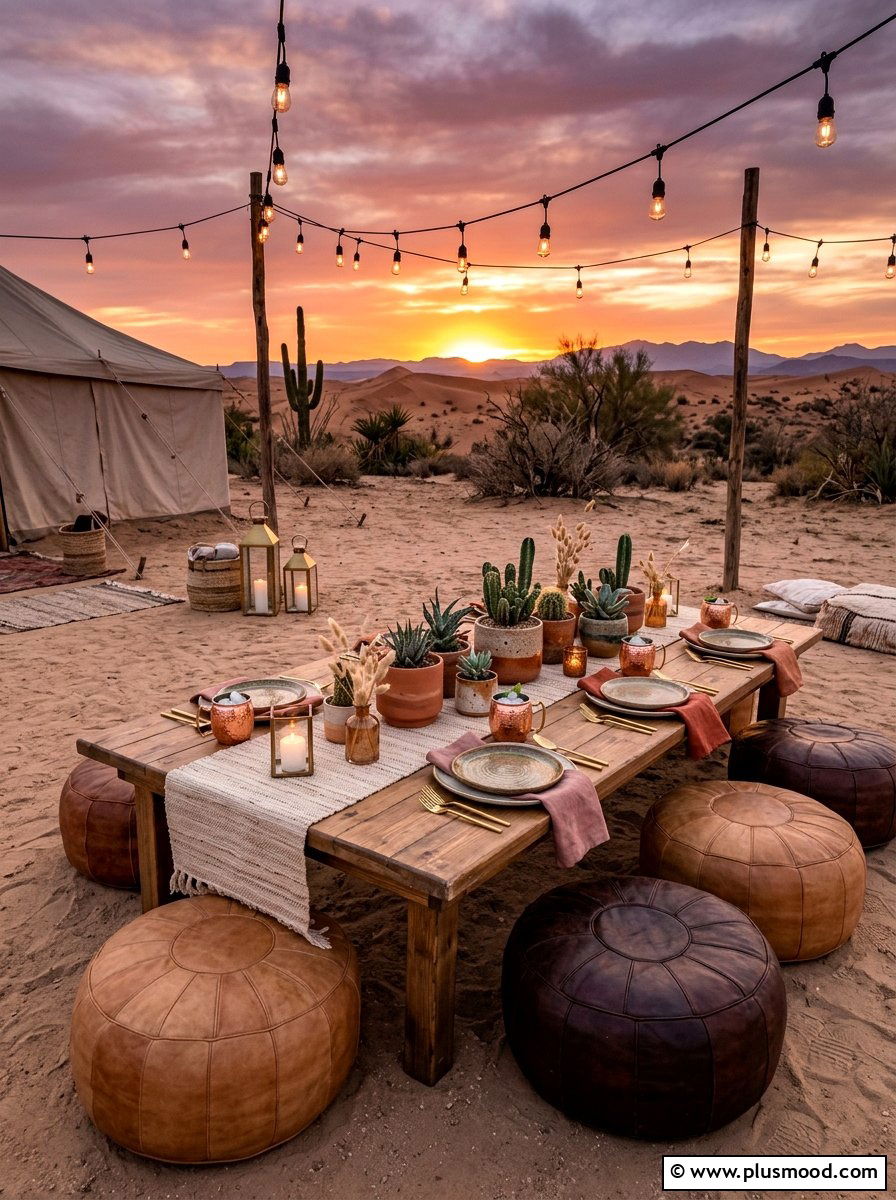 Desert Sunset Dinner Decor - 25 summer elegant outdoor dinner ideas