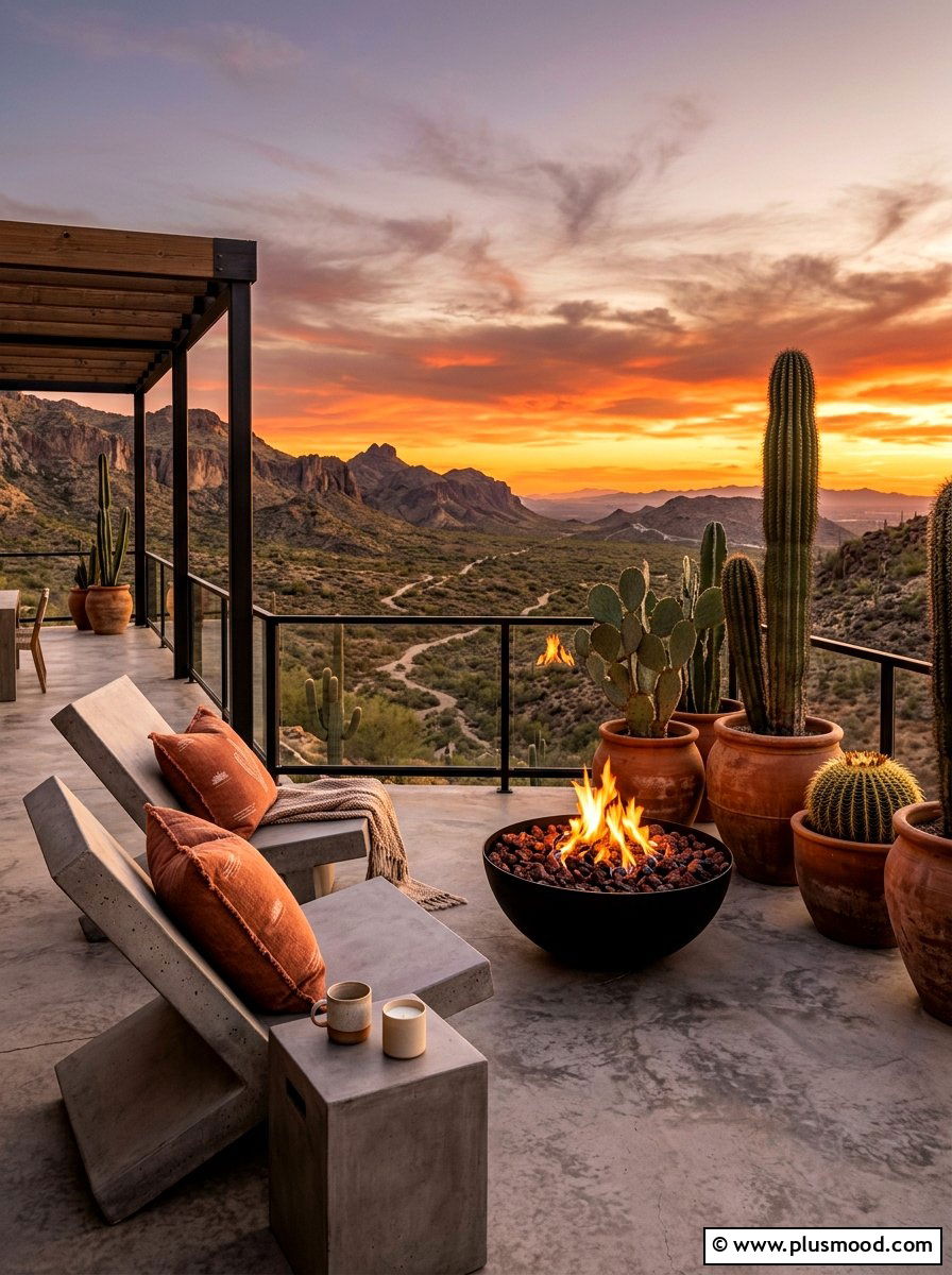 Desert Sunset Terrace - 25 summer outdoor lounge party ideas