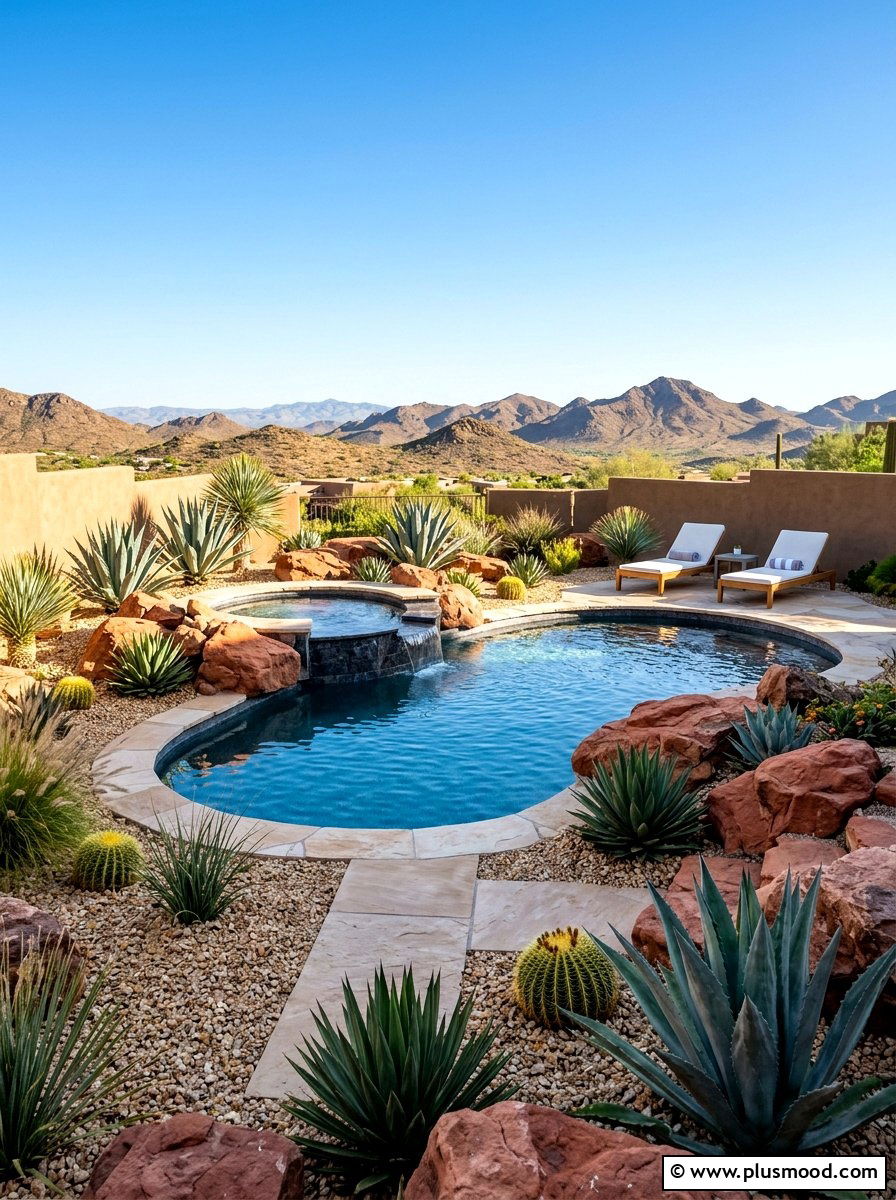 Desert Xeriscape Pool Garden - 25 pool landscaping ideas for hot tubs