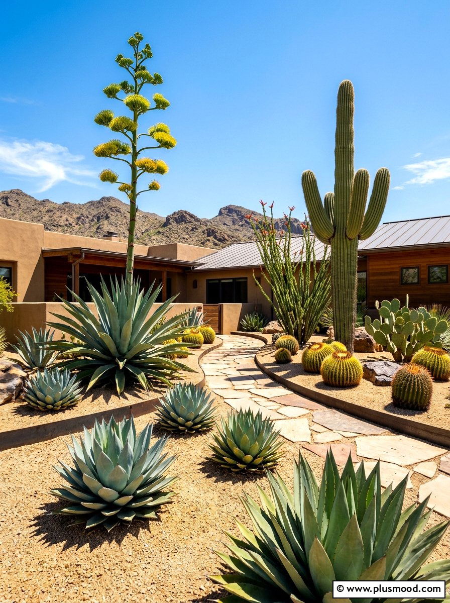 Desert Xeriscape - 25 summer rock landscaping ideas