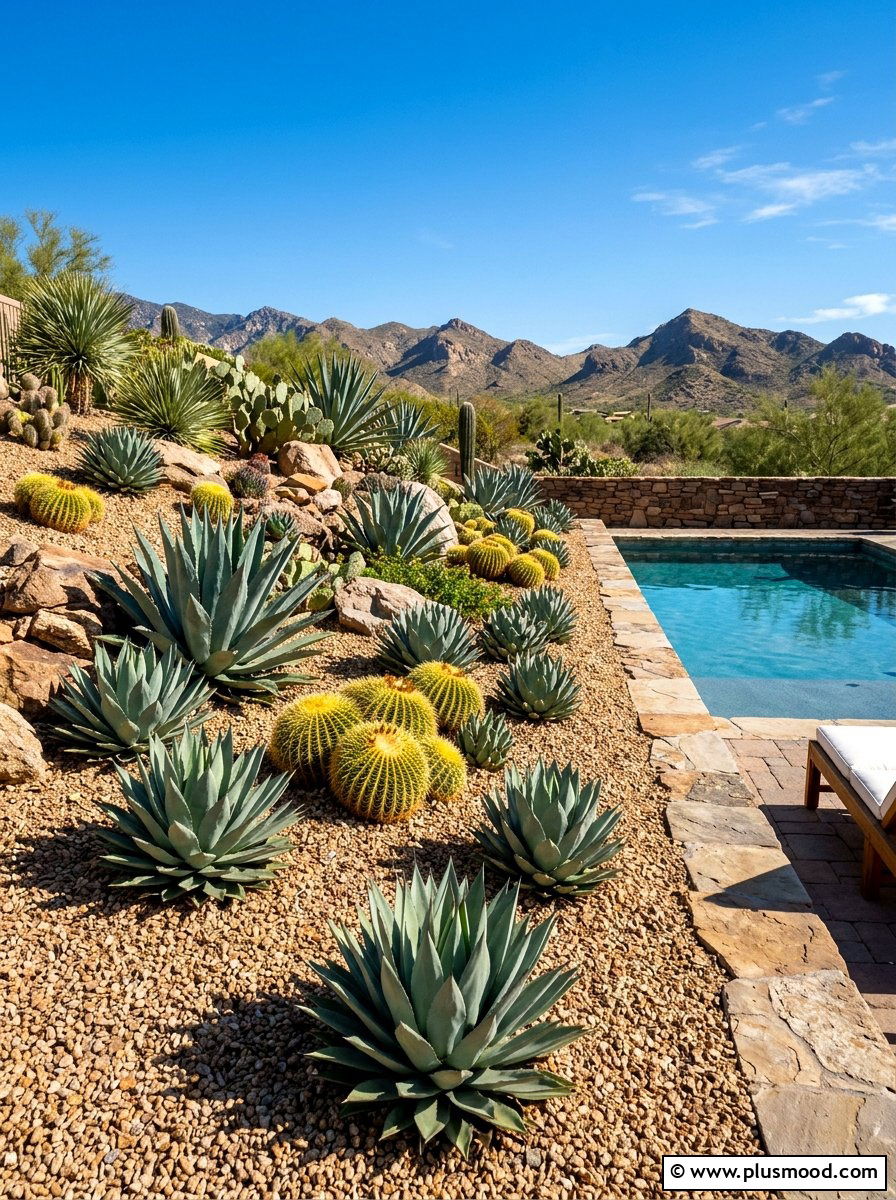 Desert Xeriscaping Slope - 25 pool landscaping ideas for sloped yards