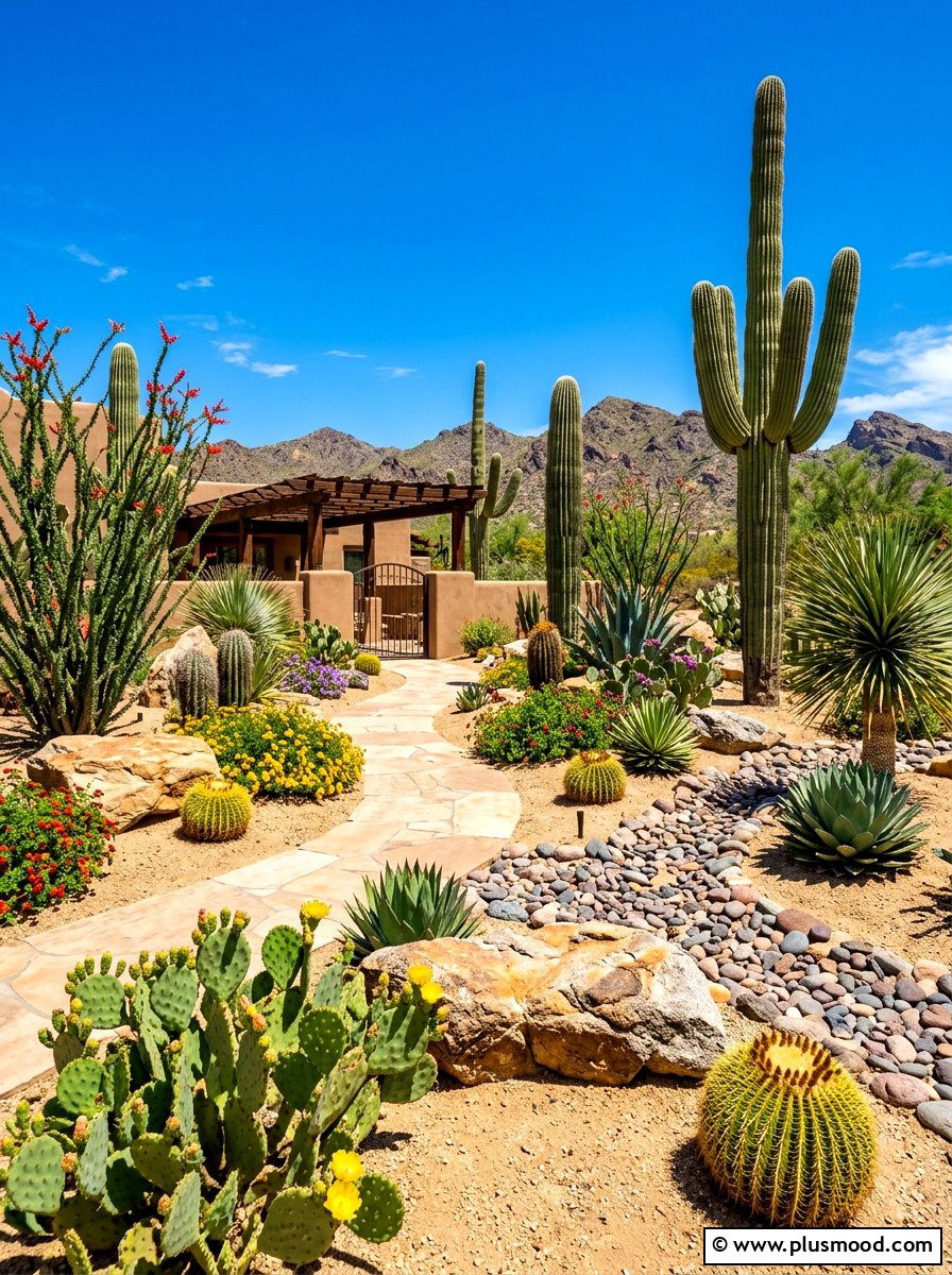Desert landscape design - 25 summer full sun garden ideas