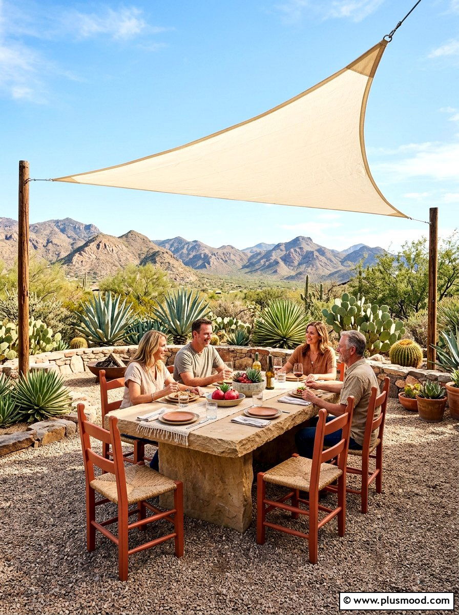 Desert landscape dining - 25 summer patio dining ideas