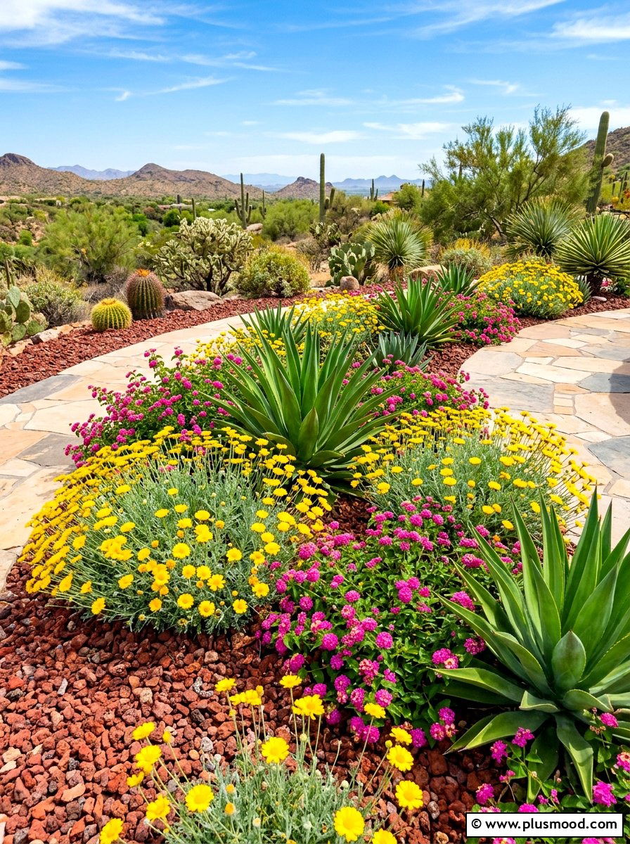 Desert landscape flowers - 25 summer flower bed ideas