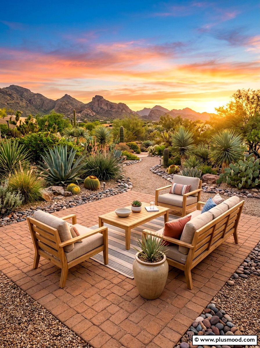 Desert landscape paver patio - 25 summer paver patio ideas