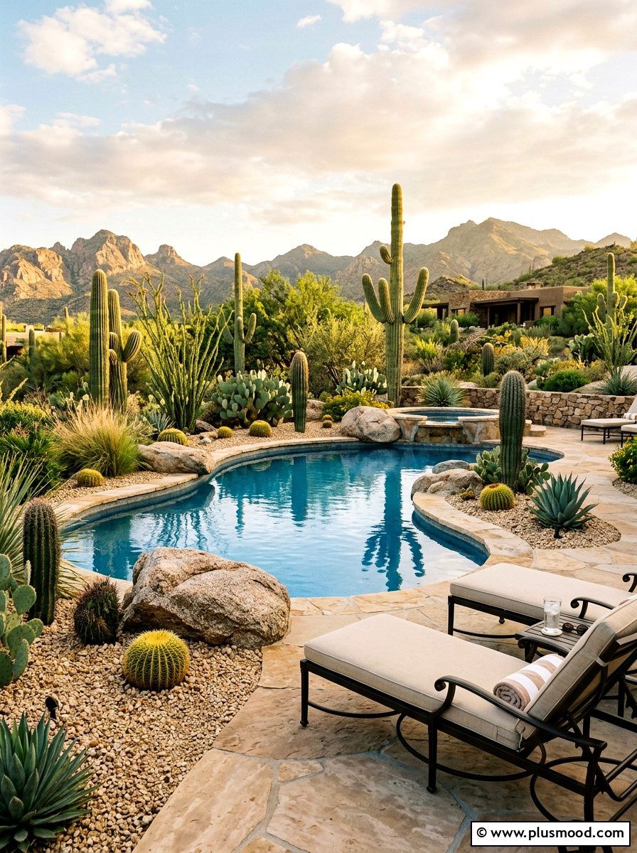 Desert pool landscaping - 25 pool landscaping ideas with outdoor seating