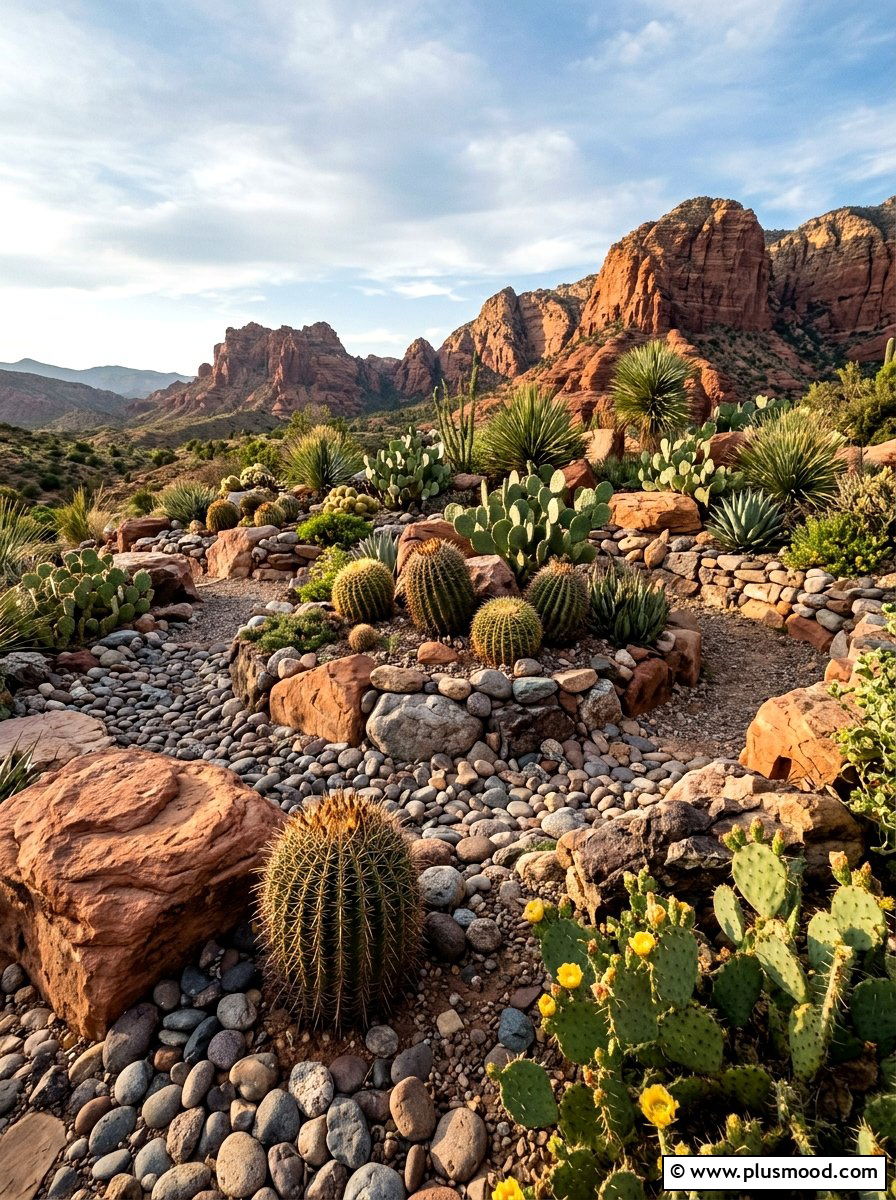 Desert rock garden - 25 small backyard ideas with cactus garden