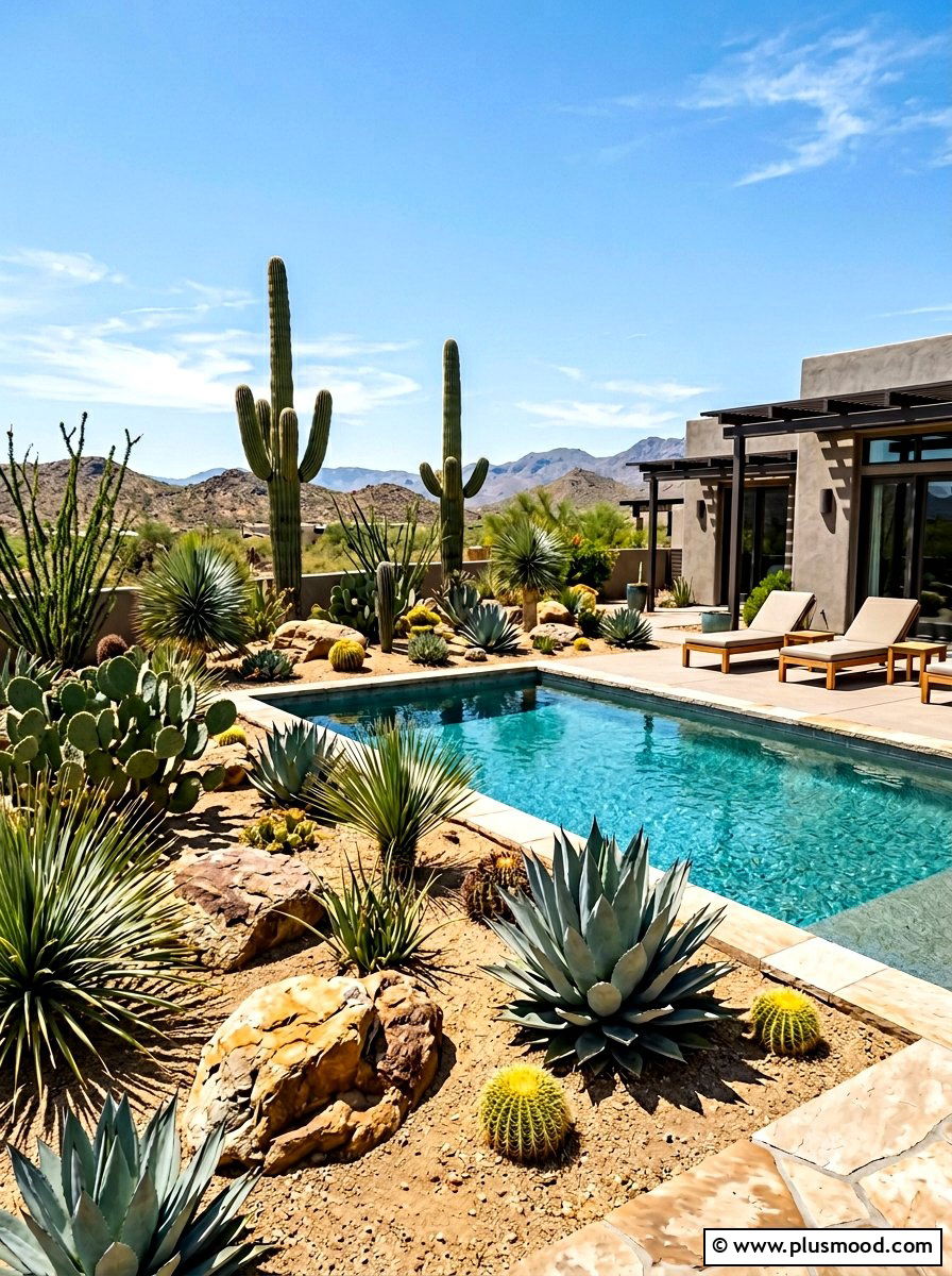 Desert style pool landscaping - 25 pool landscaping ideas for urban backyards
