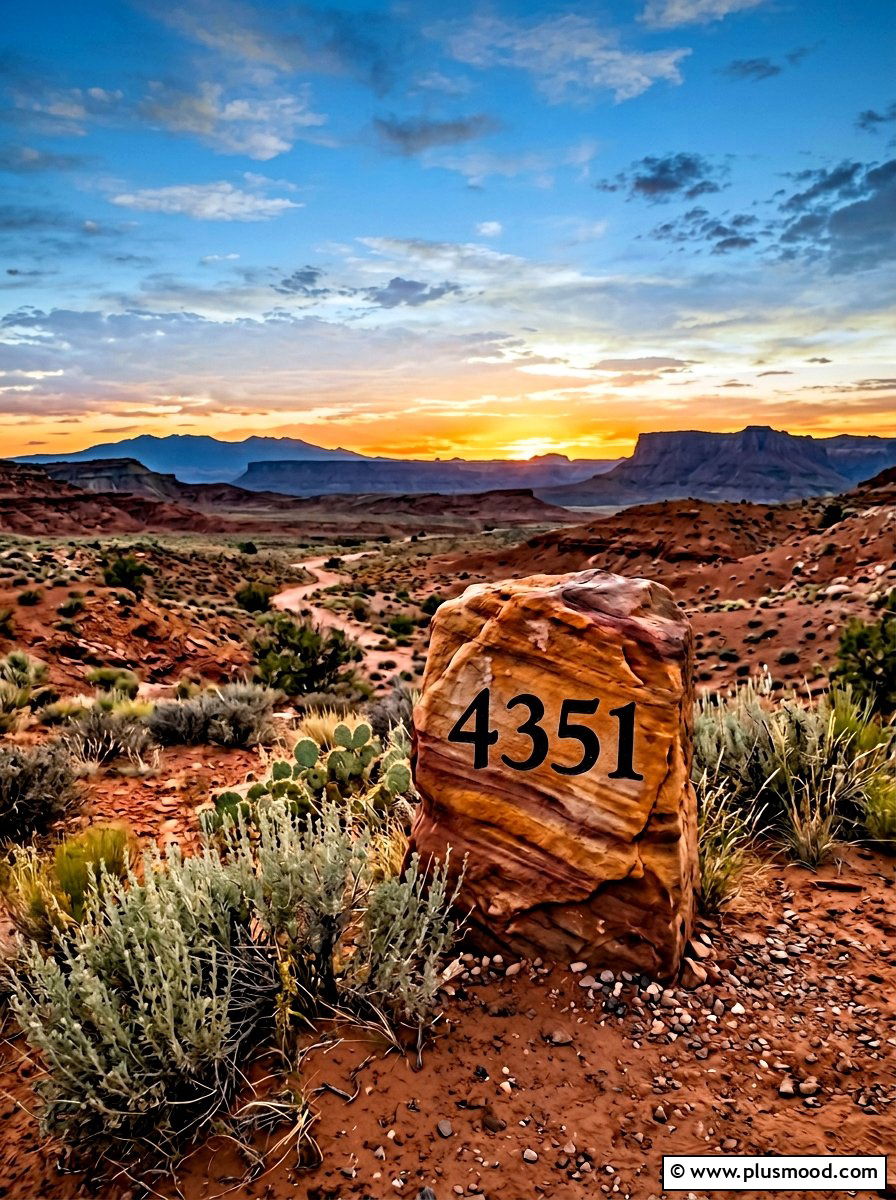 Desert sunset address marker - 25 painted rock ideas for address markers