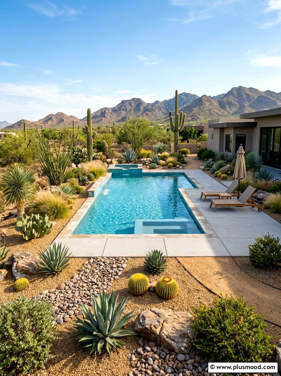 Desert xeriscaping - 25 pool landscaping ideas for desert climates