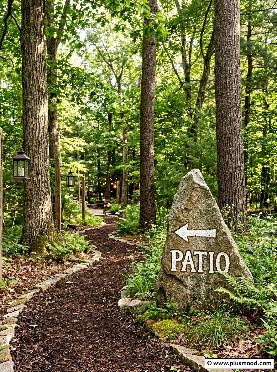 Directional Garden Rock - 25 painted rock ideas for outdoor signage