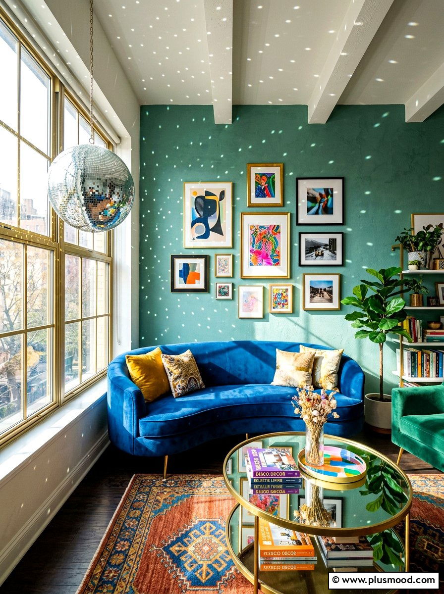 Disco ball decor - 25 summer window decor ideas for living room