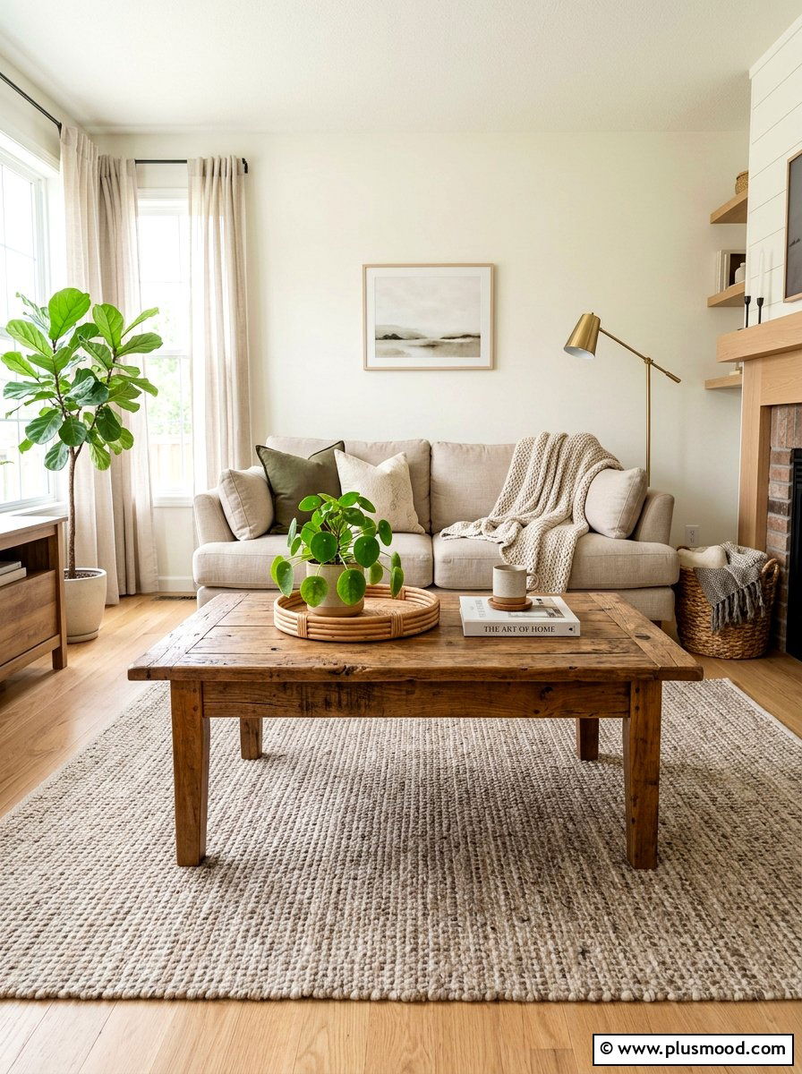 Distressed Wood Coffee Table - 25 summer rustic decor ideas