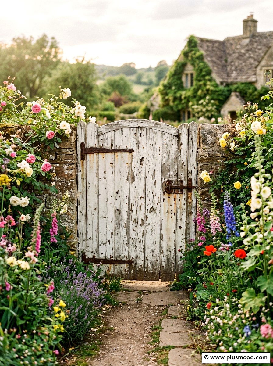 Distressed Wood Gate Shabby Chic - 25 outdoor garden decor ideas with wooden gate