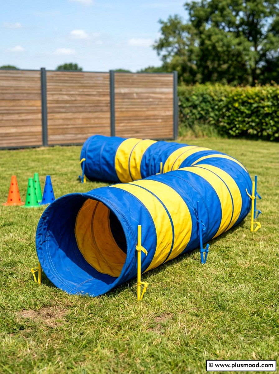 Dog agility tunnel - 25 small backyard ideas for dogs