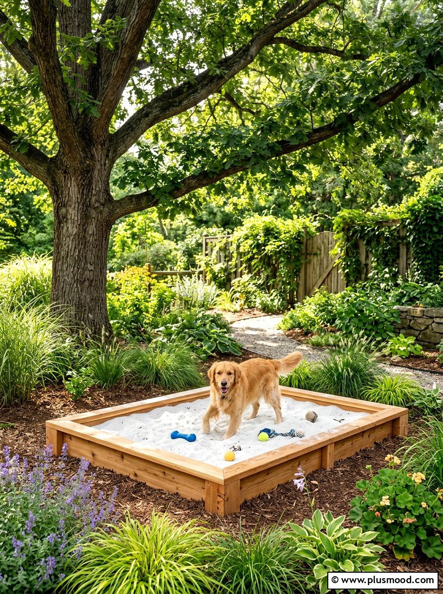 Dog sand pit - 25 summer backyard ideas for dogs