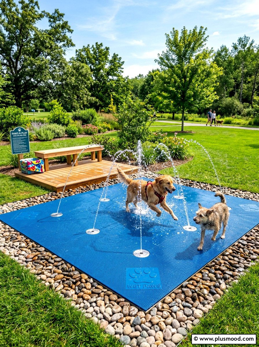 Dog splash pad - 25 summer backyard ideas for dogs