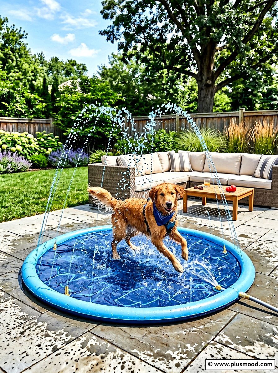 Dog splash pad - 25 small backyard ideas for dogs