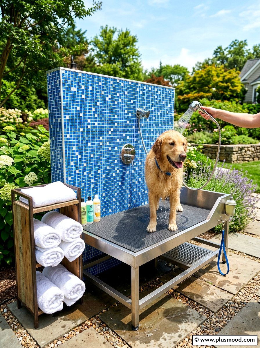 Dog wash station - 25 summer backyard ideas for dogs