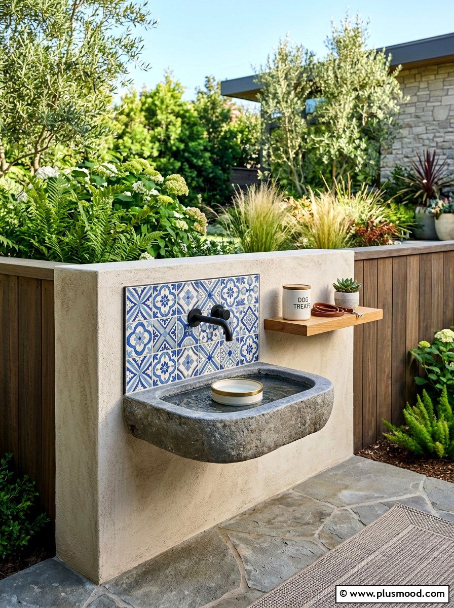 Dog water station - 25 summer backyard ideas for dogs