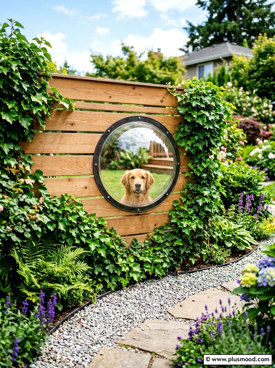 Dog window in fence - 25 small backyard ideas for dogs