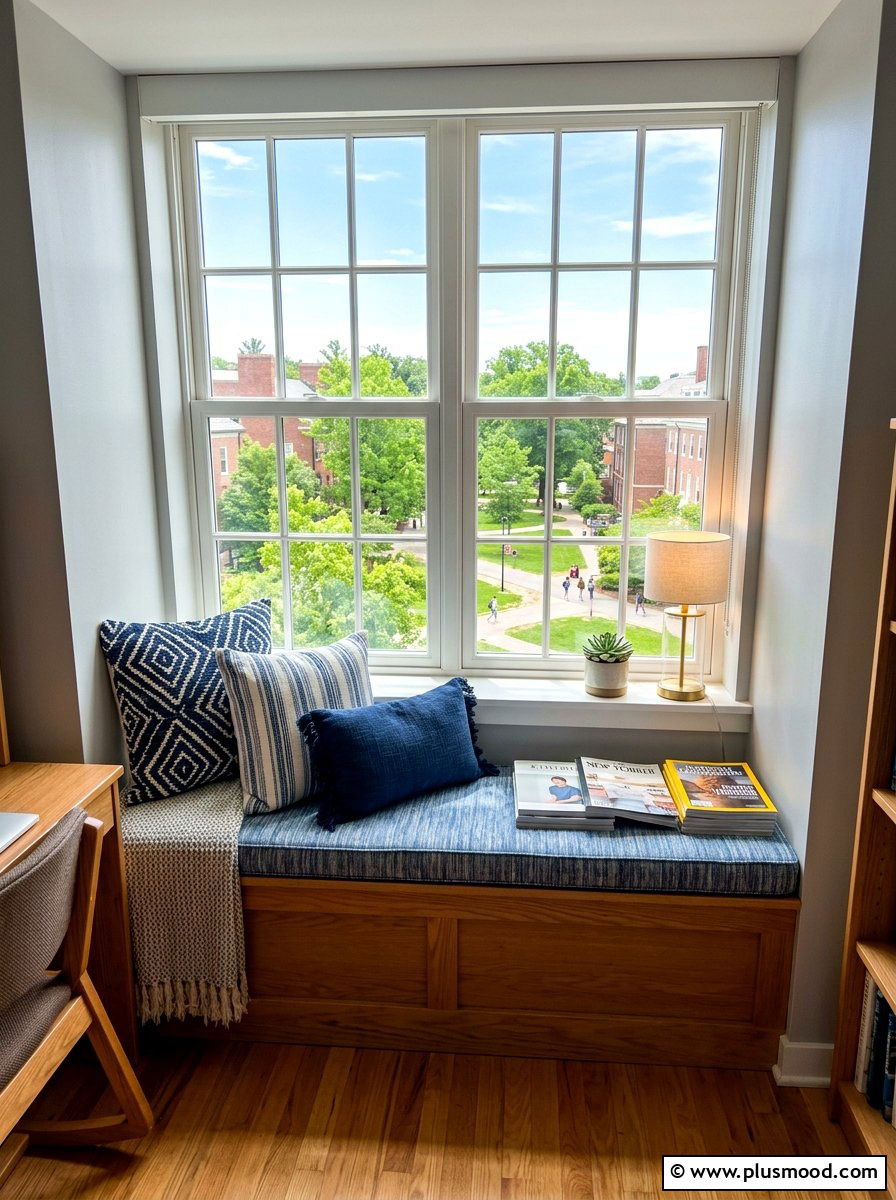Dorm Window Seating - 25 summer dorm room ideas