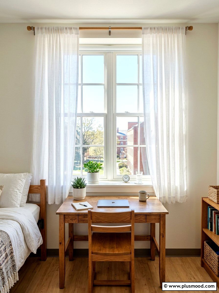 Dorm Window Sheer Curtains - 25 summer dorm room ideas
