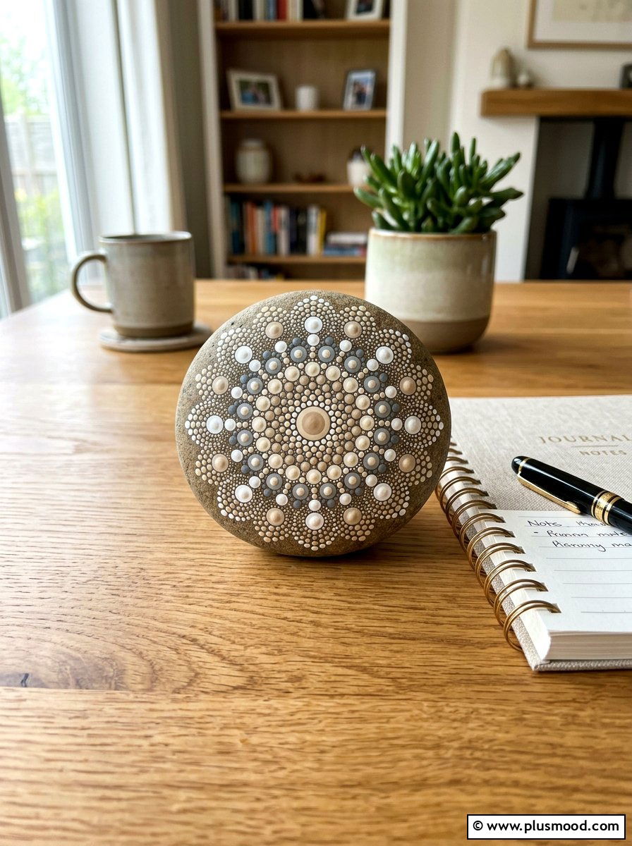 Dotted Pattern Rock - 25 painted rock ideas with boho style