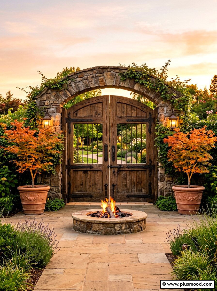 Double Door Garden Gate - 25 small backyard ideas with gate entry