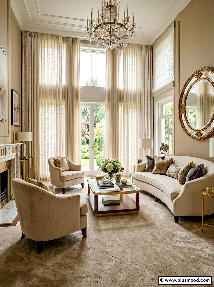 Double Layer Sheer - 25 summer curtains ideas for living room