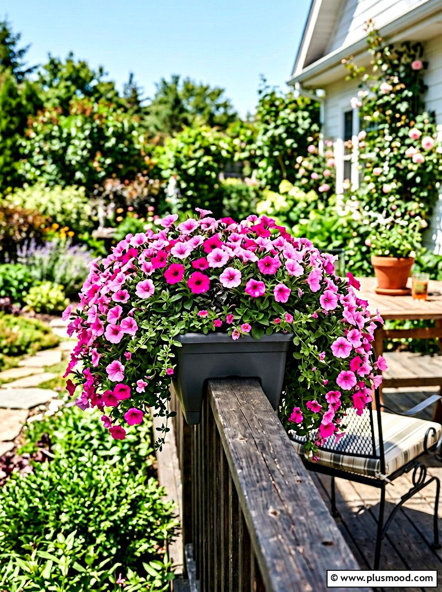 Double Sided Saddle Planter - 25 summer porch rail planter ideas