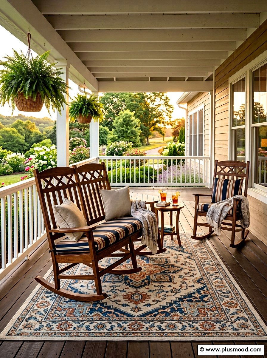 Double rocking chair set - 25 summer front porch rocking chair ideas