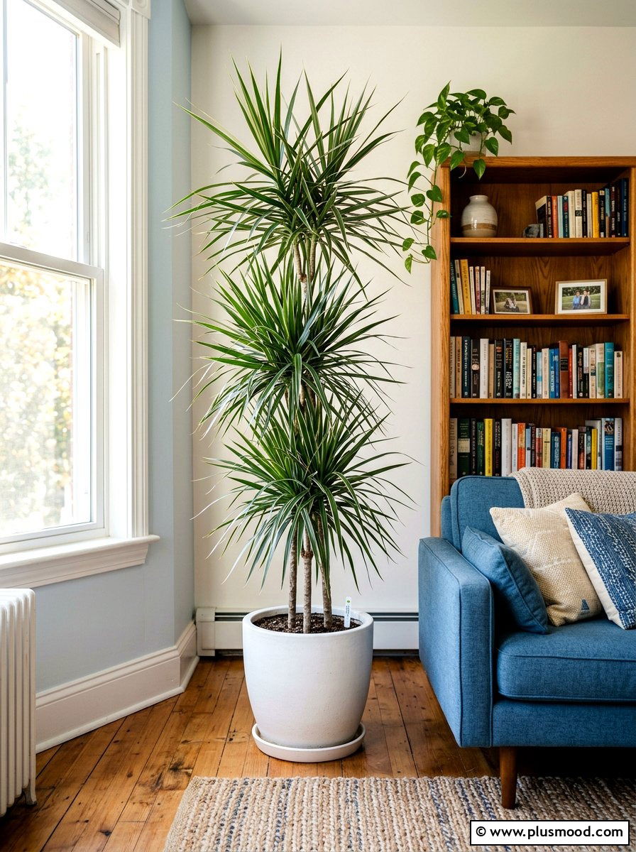 Dracaena floor plant - 25 summer greenery decor ideas for living room