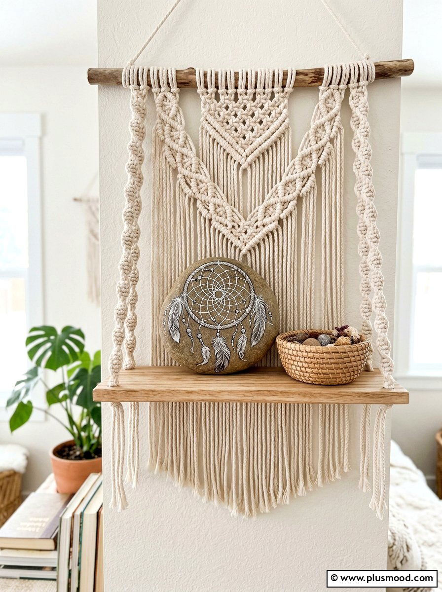 Dreamcatcher Rock Pattern - 25 painted rock ideas with boho style