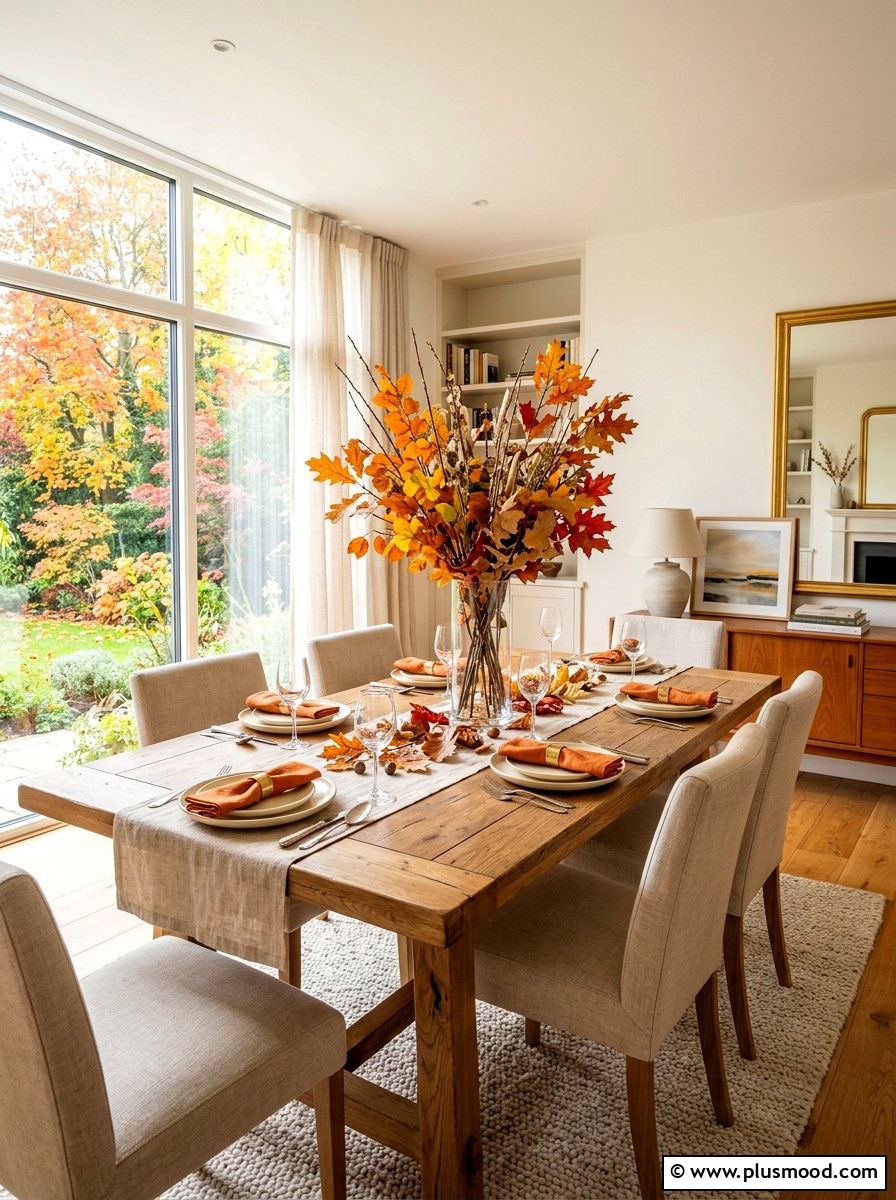 Dried Autumn Leaves - 25 summer to fall table decor ideas