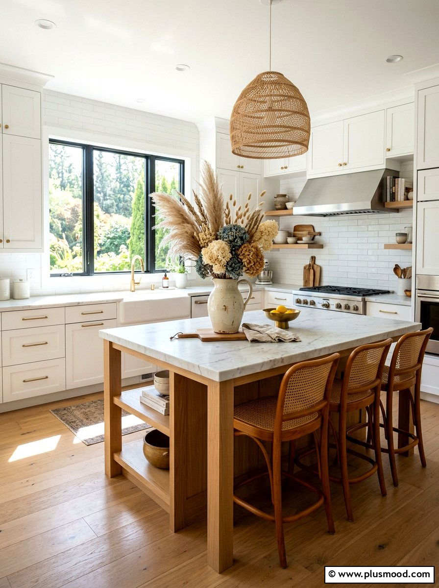 Dried Floral Arrangement - 25 summer to fall kitchen decor ideas