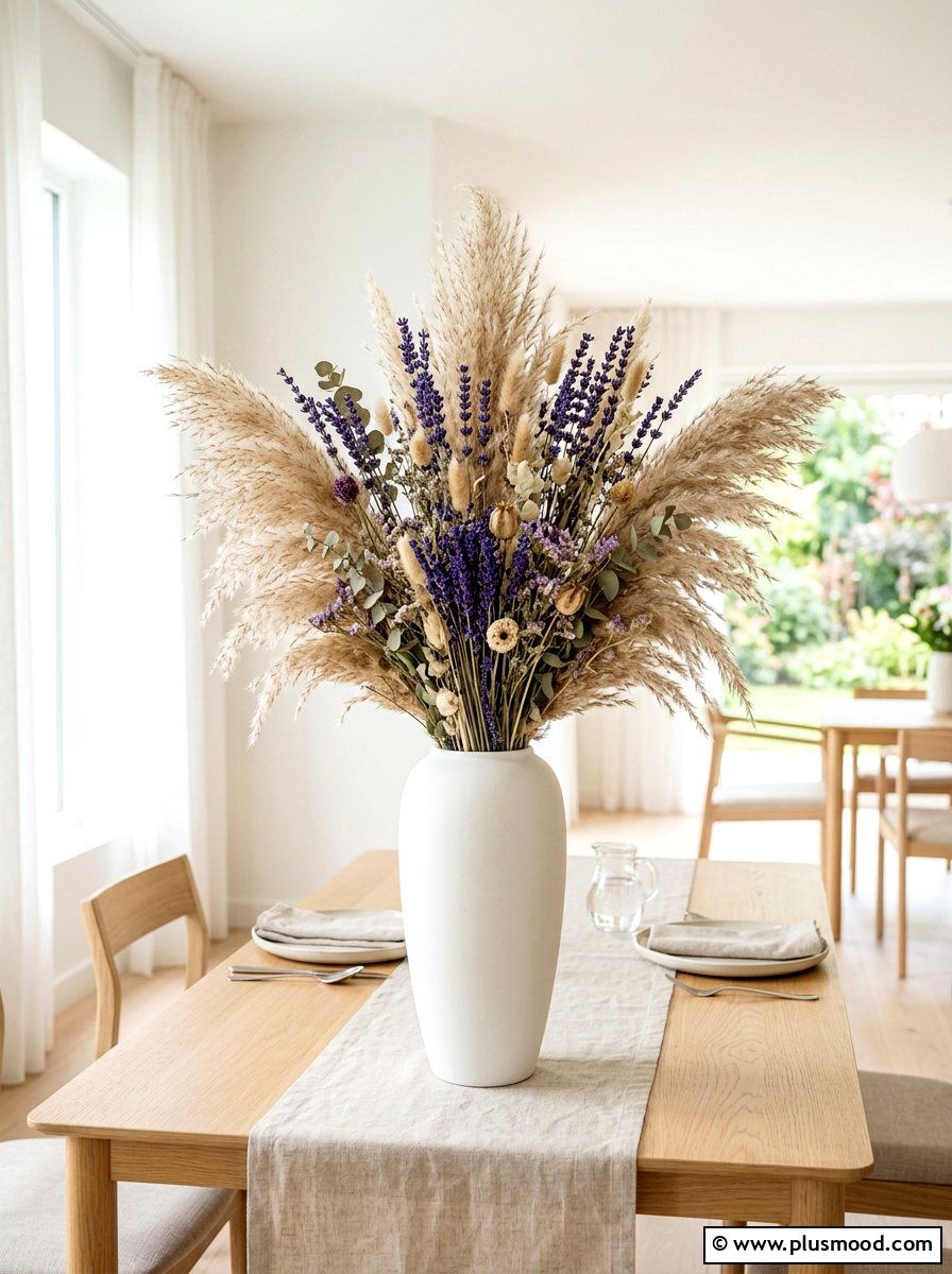 Dried Flower Centerpiece - 25 cozy summer home ideas