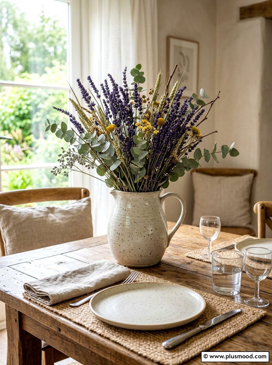 Dried Flower Table - 25 summer boho decor ideas