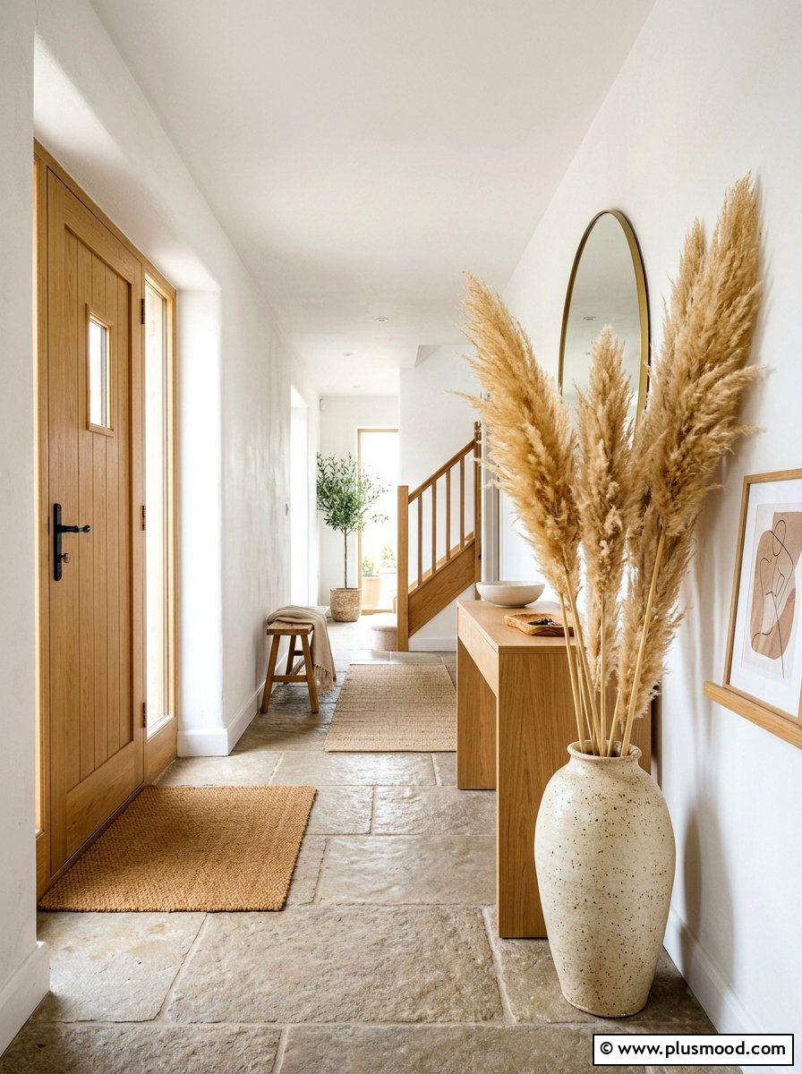 Dried Pampas Grass Arrangement - 25 summer neutral decor ideas