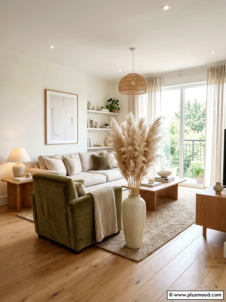 Dried Pampas Grass Decor - 25 summer layered texture ideas for living room