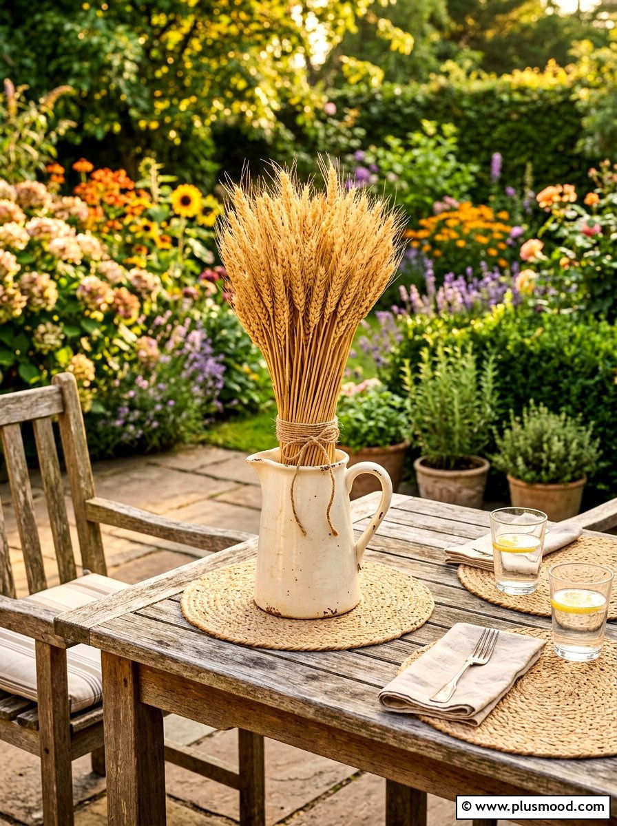 Dried Wheat Bundle - 25 late summer centerpiece ideas