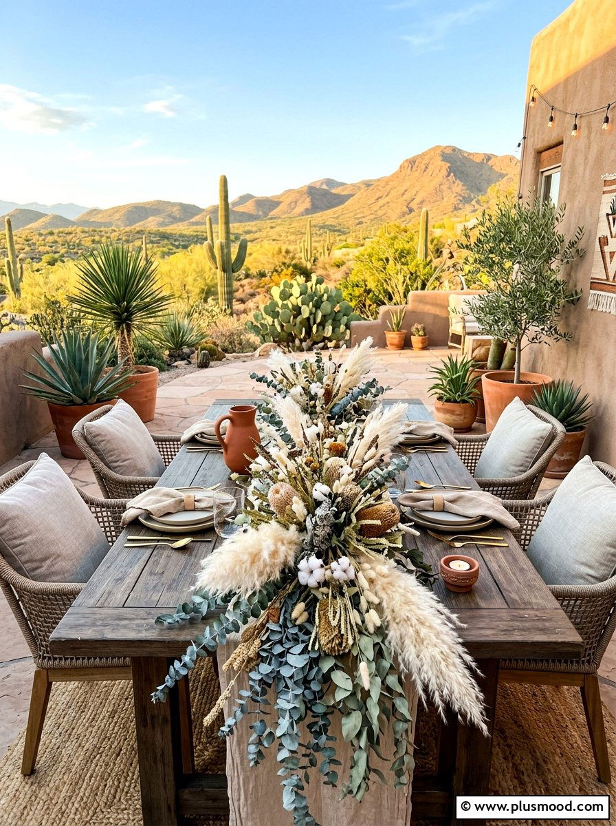 Dried flower centerpiece - 25 summer entertaining table ideas