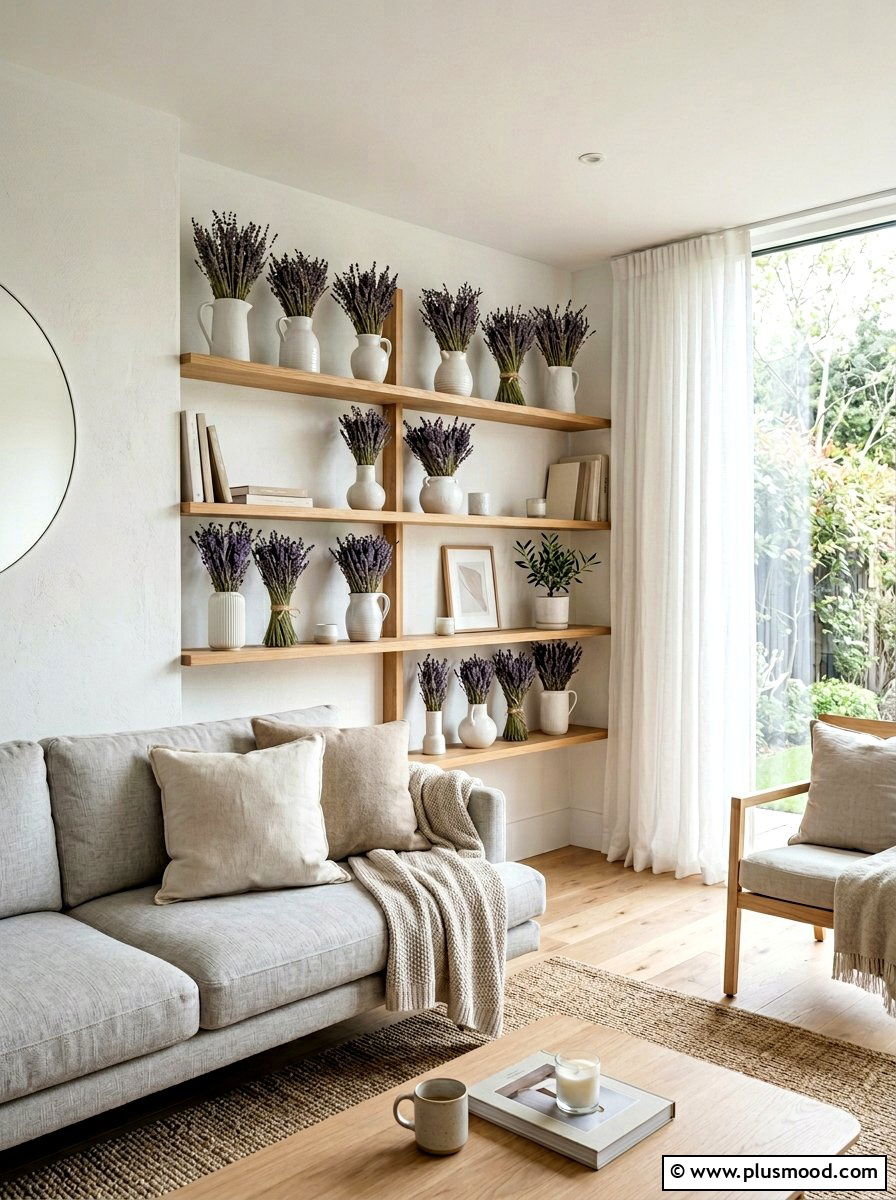 Dried lavender bundles - 25 summer floral decor ideas for living room