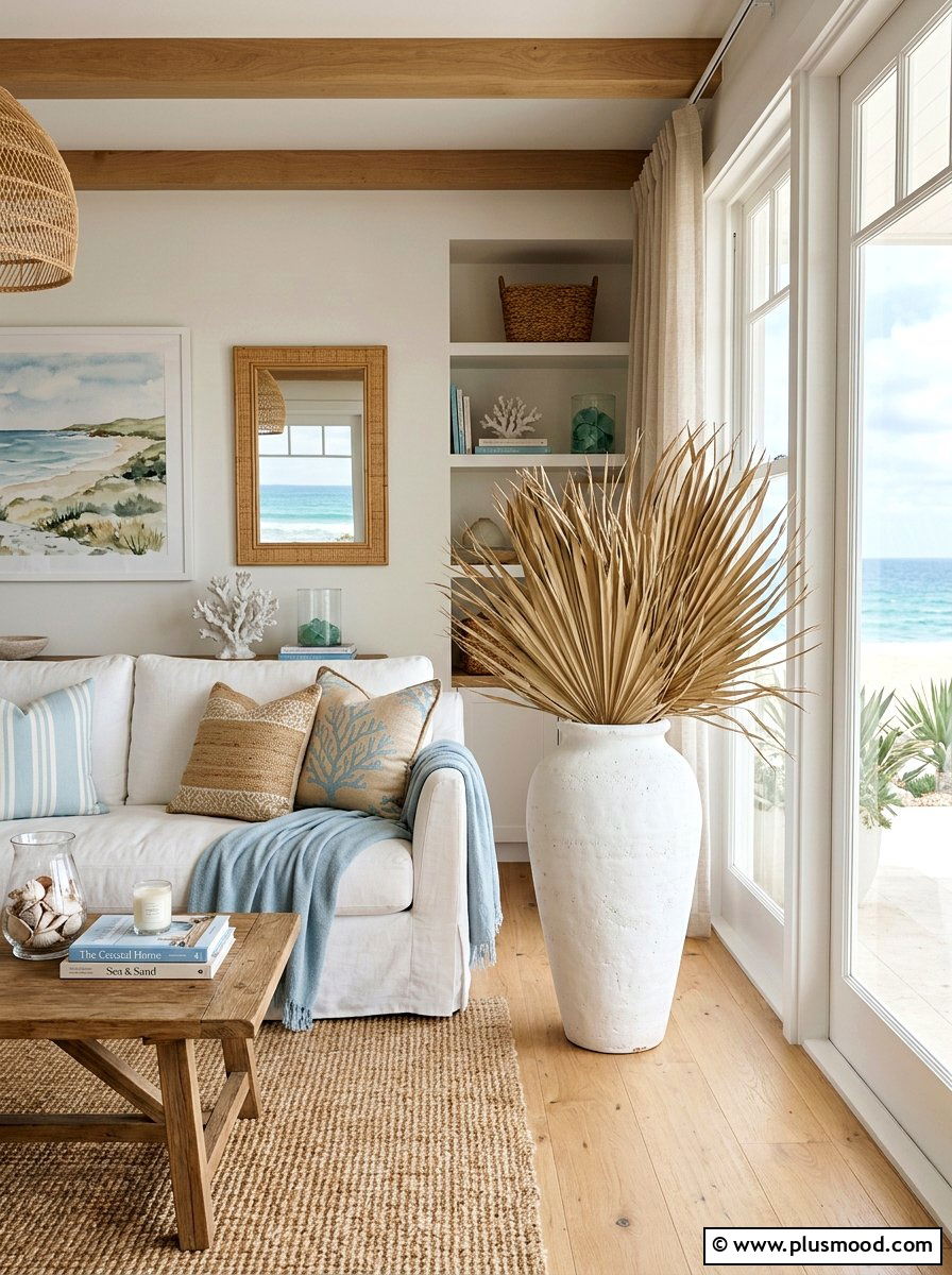 Dried palm leaves - 25 summer greenery decor ideas for living room