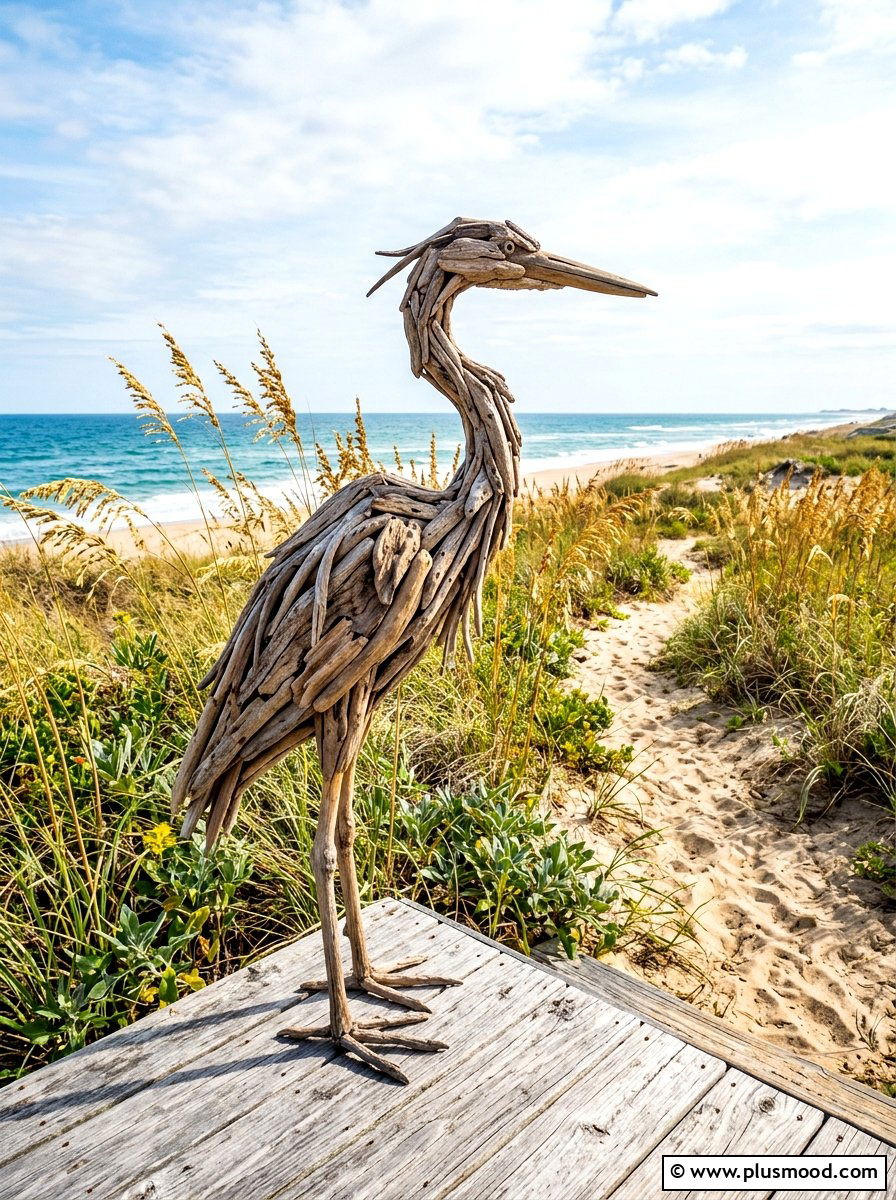 Driftwood Animal Garden Sculpture - 25 summer garden statue ideas